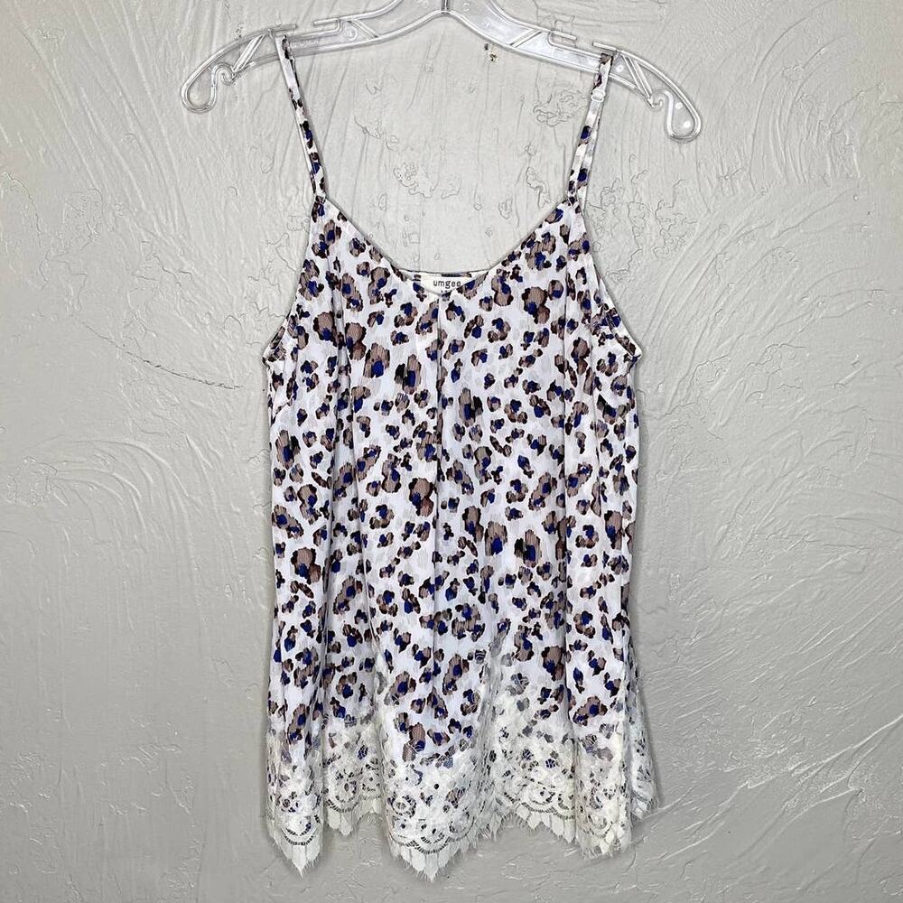 Umgee Cheetah Lace Cami Size Small